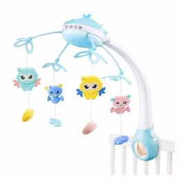 Karuzela Do Łóżeczka Projektor 2w1 Melodie Odgłosy Zwierząt Pilot Różowa LEAN Toys