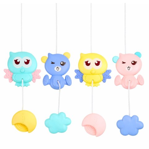 Karuzela Do Łóżeczka Projektor 2w1 Melodie Odgłosy Zwierząt Pilot Różowa LEAN Toys