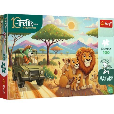 Puzzle - 100 - Lwy - Rodzina Treflików - Inspired By Nature - Trefl 16593 Trefl Puzzle