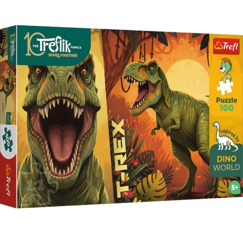 Puzzle - 100 - T-Rex - Rodzina Treflików - Inspired By Dino World - Trefl 16578 Trefl Puzzle