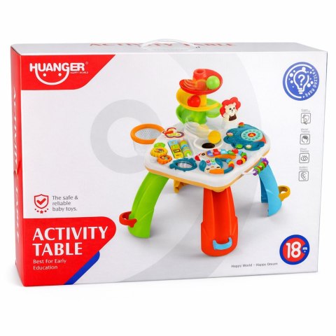 Stolik Edukacyjny Interaktywne Pianinko Zjeżdżalnia Dla Piłek Ruchome El. LEAN Toys