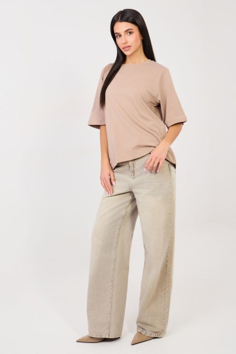 Tshirt Damski Model RV-TS-A1089.87 Dark Beige - Rue Paris Rue Paris