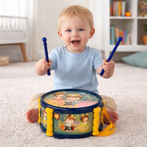 Zestaw Instrumenty Muzyczne Dla Dzieci Bębenek Trąbka Grzechotki Pałeczki LEAN Toys