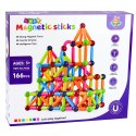 Zestaw Klocki Magnetyczne Konstrukcyjne Sticks Kreatywne Kolorowe 166 el. LEAN Toys