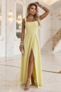 Sukienka Model Aurelia 633-3 Yellow Brokat - Numoco Numoco
