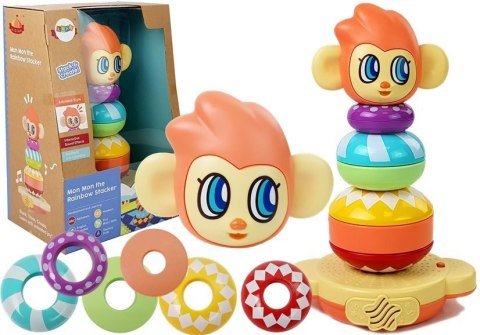 Edukacyjna Piramidka Małpka z Dźwiękami, Nauka Liczb LEAN Toys Edukacyjna Piramidka Małpka z Dźwiękami, Nauka Liczb LEAN Toys