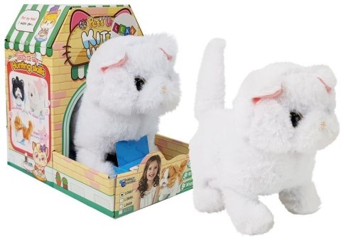 Interaktywny Kot Pers Biały Chodzi Rusza Ogonem na Baterie LEAN Toys Interaktywny Kot Pers Biały Chodzi Rusza Ogonem na Baterie LEAN Toys
