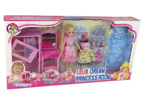 Lalka Meble Zestaw Łóżko Szafa Toaletka LEAN Toys Lalka Meble Zestaw Łóżko Szafa Toaletka LEAN Toys