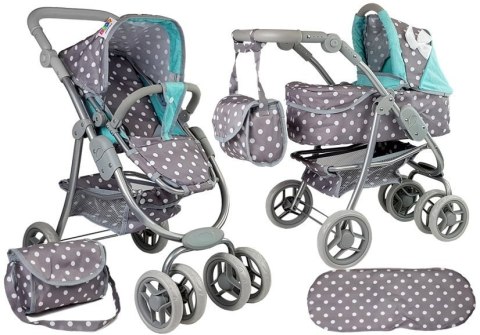 7705 Wózek Spacerówka 2 w1 z Torbą Gondola Szaro-Turkusowa Alice 7705 Wózek Spacerówka 2 w1 z Torbą Gondola Szaro-Turkusowa Alice