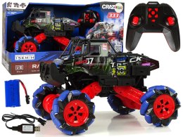 Auto Terenowe Drift Zdalnie Sterowane 1:16 Niebieskie 2.4G Obrót 360 Stopni LEAN Toys