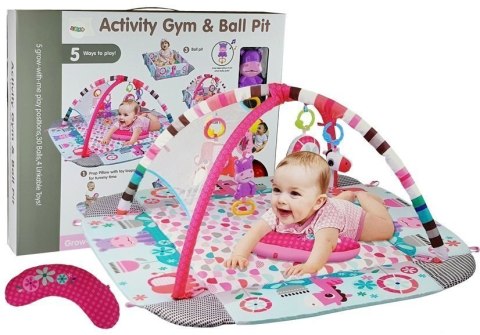 Duża Mata Basen Edukacyjna dla Niemowląt 5w1 z Pałąkami Hipopotam Piłeczki LEAN Toys Duża Mata Basen Edukacyjna dla Niemowląt 5w1 z Pałąkami Hipopotam Piłeczki LEAN Toys