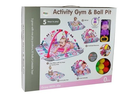Duża Mata Basen Edukacyjna dla Niemowląt 5w1 z Pałąkami Hipopotam Piłeczki LEAN Toys Duża Mata Basen Edukacyjna dla Niemowląt 5w1 z Pałąkami Hipopotam Piłeczki LEAN Toys