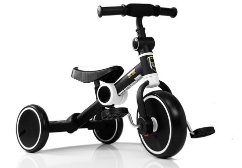 Rower Na Pedały Biegowy Trójkołowy Czarno-Biały LEAN Toys Rower Na Pedały Biegowy Trójkołowy Czarno-Biały LEAN Toys