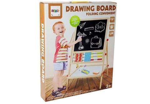 Tablica Drewniana Kredowa Liczydło Zegar Liczby na Magnes LEAN Toys Tablica Drewniana Kredowa Liczydło Zegar Liczby na Magnes LEAN Toys