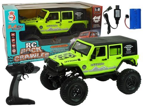 Auto Terenowe Rock Crawler 2.4 GHz Zielone Amortyzatory 4x4 LEAN Toys Auto Terenowe Rock Crawler 2.4 GHz Zielone Amortyzatory 4x4 LEAN Toys