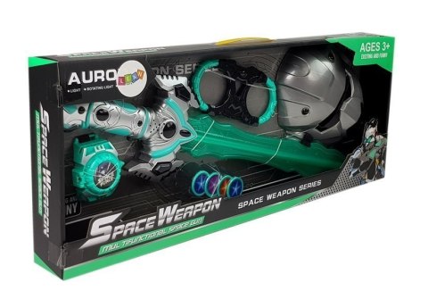 Zestaw Zabawek Kosmicznych Miecz Świetlny Maska Kajdanki LEAN Toys Zestaw Zabawek Kosmicznych Miecz Świetlny Maska Kajdanki LEAN Toys