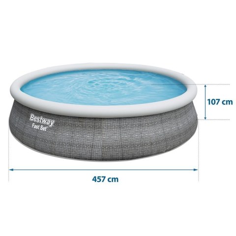 Basen ogrodowy rozporowy 457 x 107 cm Bestway 57372 Bestway Basen ogrodowy rozporowy 457 x 107 cm Bestway 57372 Bestway