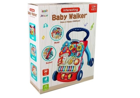 Chodzik Pchacz Zwierzątka Liczby Figury Pianinko Dźwięk LEAN Toys Chodzik Pchacz Zwierzątka Liczby Figury Pianinko Dźwięk LEAN Toys