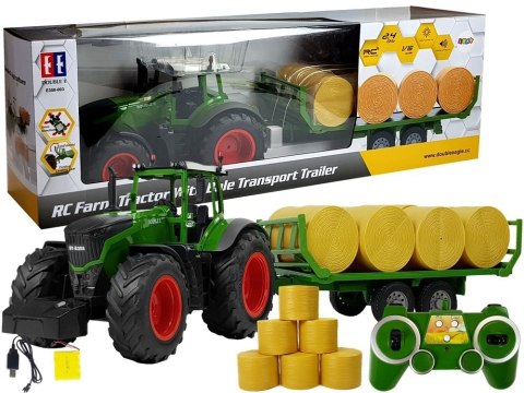 Duży Traktor z Przyczepką 80 cm Bale Siana Zdalnie Sterowany 2.4G Double E Duży Traktor z Przyczepką 80 cm Bale Siana Zdalnie Sterowany 2.4G Double E