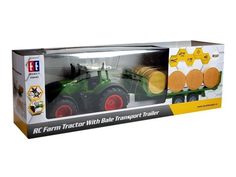 Duży Traktor z Przyczepką 80 cm Bale Siana Zdalnie Sterowany 2.4G Double E Duży Traktor z Przyczepką 80 cm Bale Siana Zdalnie Sterowany 2.4G Double E