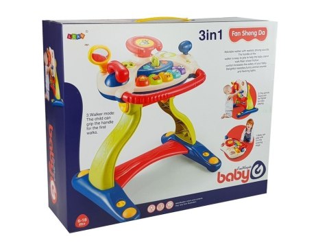 Interaktywny Chodzik Tablica Kierownica 3 w 1 Dźwięk Melodie Telefon Zwierzątka Dla Niemowląt LEAN Toys Interaktywny Chodzik Tablica Kierownica 3 w 1 Dźwięk Melodie Telefon Zwierzątka Dla Niemowląt LEAN Toys