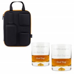 ETUI NA WHISKY + 2 SZKLANKI Z NADRUKIEM CHŁOPAKA