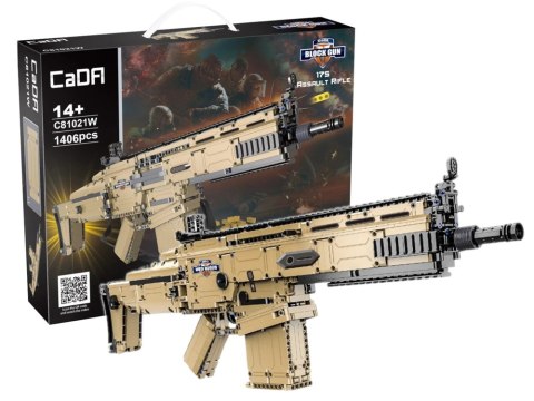 Karabin 17S Assault Rifle Khaki z Klocków 1406 Elementów CADA 76 cm CaDA