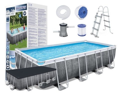 Basen Ogrodowy Stelażowy 488 x 244 x 122 cm Bestway 56996 Bestway Basen Ogrodowy Stelażowy 488 x 244 x 122 cm Bestway 56996 Bestway