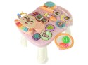 Interaktywny Pchacz, Chodzik Stolik 2w1 Różowy LEAN Toys
