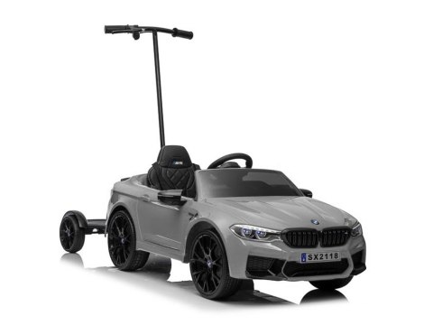 Auto Na Akumulator BMW M5 Z Platformą Dla Rodzica Srebrne Lakierowane LEAN CARS Auto Na Akumulator BMW M5 Z Platformą Dla Rodzica Srebrne Lakierowane LEAN CARS