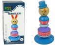 Drewniana Edukacyjna Piramidka Pies Z Kapeluszem Balansująca Wieża LEAN Toys