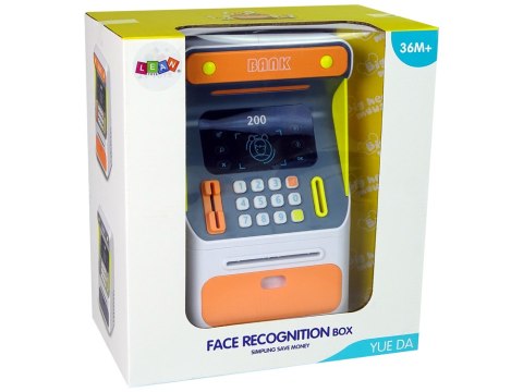 Bankomat Skarbonka Czujnik Rozpoznawania Twarzy PIN Oszczędzanie Pomarańczowy LEAN Toys Bankomat Skarbonka Czujnik Rozpoznawania Twarzy PIN Oszczędzanie Pomarańczowy LEAN Toys