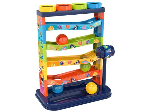 Kolorowa Zjeżdżalnia Piłeczek Grzechotka Edukacyjna LEAN Toys Kolorowa Zjeżdżalnia Piłeczek Grzechotka Edukacyjna LEAN Toys