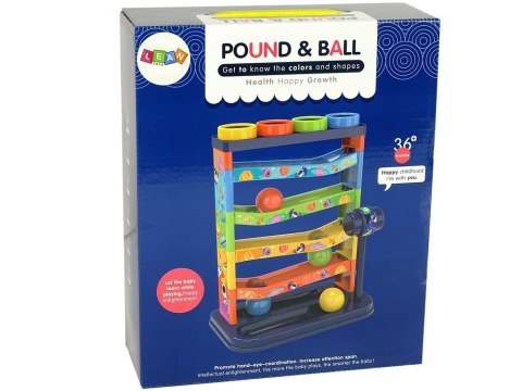 Kolorowa Zjeżdżalnia Piłeczek Grzechotka Edukacyjna LEAN Toys Kolorowa Zjeżdżalnia Piłeczek Grzechotka Edukacyjna LEAN Toys