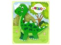 Drewniane Puzzle Dinozaur Isanosaurus Tyranosaurus Zielony LEAN TOYS Drewniane Puzzle Dinozaur Isanosaurus Tyranosaurus Zielony LEAN TOYS