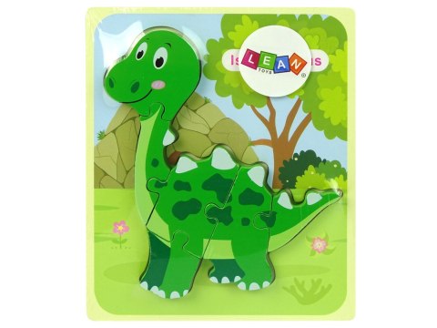 Drewniane Puzzle Dinozaur Isanosaurus Tyranosaurus Zielony LEAN TOYS Drewniane Puzzle Dinozaur Isanosaurus Tyranosaurus Zielony LEAN TOYS