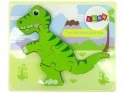 Drewniane Puzzle Dinozaur Isanosaurus Tyranosaurus Zielony LEAN TOYS Drewniane Puzzle Dinozaur Isanosaurus Tyranosaurus Zielony LEAN TOYS