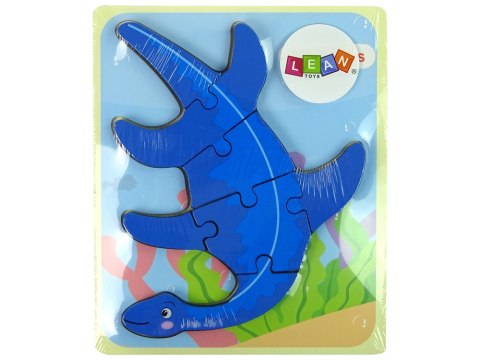 Drewniane Puzzle Dinozaur Pterodaktyl Różowy Pliosaurs Niebieski LEAN Toys Drewniane Puzzle Dinozaur Pterodaktyl Różowy Pliosaurs Niebieski LEAN Toys