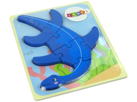 Drewniane Puzzle Dinozaur Pterodaktyl Różowy Pliosaurs Niebieski LEAN Toys Drewniane Puzzle Dinozaur Pterodaktyl Różowy Pliosaurs Niebieski LEAN Toys