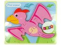 Drewniane Puzzle Dinozaur Pterodaktyl Różowy Pliosaurs Niebieski LEAN Toys Drewniane Puzzle Dinozaur Pterodaktyl Różowy Pliosaurs Niebieski LEAN Toys