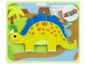 Drewniane Puzzle Dinozaur Stegosaurus Żółty Oviraptor Żółty LEAN Toys Drewniane Puzzle Dinozaur Stegosaurus Żółty Oviraptor Żółty LEAN Toys