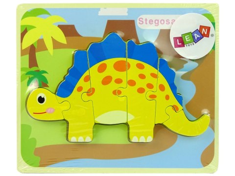 Drewniane Puzzle Dinozaur Stegosaurus Żółty Oviraptor Żółty LEAN Toys Drewniane Puzzle Dinozaur Stegosaurus Żółty Oviraptor Żółty LEAN Toys