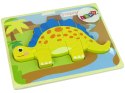 Drewniane Puzzle Dinozaur Stegosaurus Żółty Oviraptor Żółty LEAN Toys Drewniane Puzzle Dinozaur Stegosaurus Żółty Oviraptor Żółty LEAN Toys