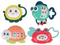 Dziecięcy Zestaw Grzechotek 4 Sztuki Żółw Rybka Zwierzęta Morskie Gryzak LEAN Toys