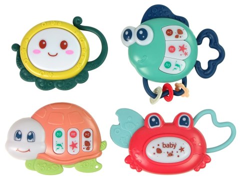Dziecięcy Zestaw Grzechotek 4 Sztuki Żółw Rybka Zwierzęta Morskie Gryzak LEAN Toys Dziecięcy Zestaw Grzechotek 4 Sztuki Żółw Rybka Zwierzęta Morskie Gryzak LEAN Toys
