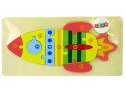 Zestaw Drewnianych Puzzli Rakieta Liczby LEAN TOYS