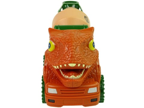 Ciężarówka Betoniarka Dinozaur do Rozkręcania Pomarańczowy Akcesoria LEAN Toys Ciężarówka Betoniarka Dinozaur do Rozkręcania Pomarańczowy Akcesoria LEAN Toys