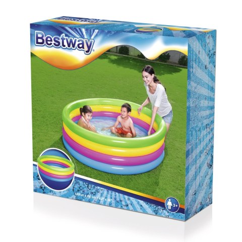 Basen Dmuchany Tęczowy 157 cm x 46 cm Bestway 51117 Bestway Basen Dmuchany Tęczowy 157 cm x 46 cm Bestway 51117 Bestway
