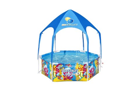 Basen Ogrodowy Stelażowy Z Daszkiem 183 cm x 51 cm Bestway 5618T Bestway Basen Ogrodowy Stelażowy Z Daszkiem 183 cm x 51 cm Bestway 5618T Bestway