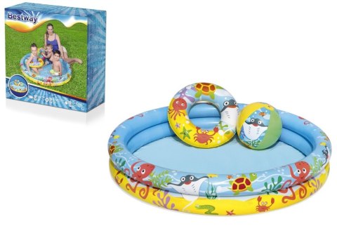 Zestaw Dmuchany Basen 3w1 Piłka, Koło 122 x 20 cm Bestway 51124 Bestway